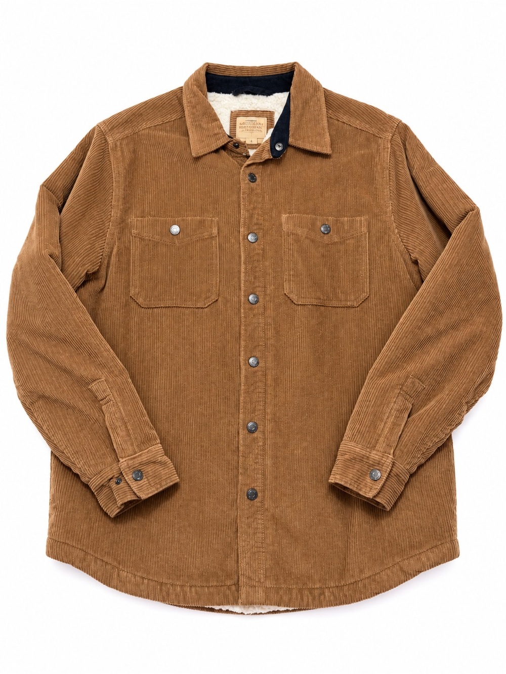 Telluride Clothing Co. Men’s Corduroy Sherpa Lined Shirt Jacket Brown Size L